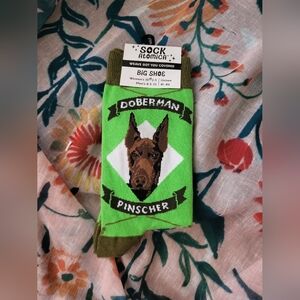 Sock Atomica Doberman Pinscher Big Shoe Size Socks New